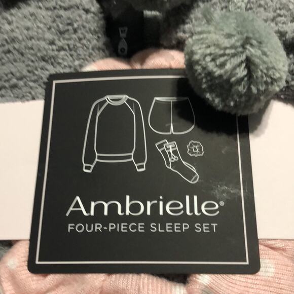 NEW Ambrielle Gray & Pink 4pc Sleep Set Size L - Picture 2 of 4
